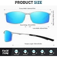 thumbnail image 3 of Men's Polarized Rectangular Sunglasses Ultra Lightweight Metal Frame Fishing Driving Glasses Classic Shades for Men, 3 of 5