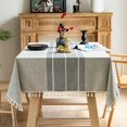 thumbnail image 1 of MKDER-Table Cloth Wrinkle Free Rectangular Tablecloth for Dining Table Embroidery Rectangle Tablecloths Picnic Table Cloths with Tassels Farmhouse (Quiet Gray, Rectangle/Oblong55 x 87 Inch), 1 of 4