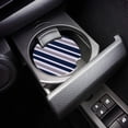 thumbnail image 3 of FMSHPON Blue Gray and White Stripe Set of 2 Car Coaster for Drinks, Absorbent Ceramic Stone Coasters Cup Mat with Cork Base for Home Kitchen Room Coffee Table Bar Decor, 3 of 5