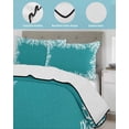 thumbnail image 4 of Quilts Twin-XL Size Bedding Set, Aqua Coastal Coral Lightweight Quilted Comforter, White Ocean Marine Sea Nautical Beach Reversible Bedspread Coverlet with Pillow Covers for All Season, 68" x 98", 4 of 7