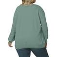 thumbnail image 4 of Women’s Oversized Plus Size Sweatshirt Crewneck Long Sleeve Casual Pullover Solid Color Soft Polyester Loose Fit Top Green, 4 of 4