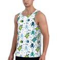 thumbnail image 2 of Lsque Cartoon Sea Creatures Pattern Mens Tank Tops Muscle Athletic Quick Dry Sleeveless Workout Fitness T Shirts Beach Tank Top, Loose-fit Sleeveless Shirt for Men-Large, 2 of 7