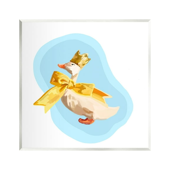 Stupell Industries Abstract Duck in Bow Animals & Insects Painting Unframed Art Print Wall Art, 12 x 12