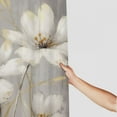 thumbnail image 3 of Fenyluxe White Flowers Gold Accents Pretty Shower Curtain Set with Hooks Sustainable Polyester Fiber Fabric Waterproof Bathroom Decor Chic Modern Style Various Sizes 36x72, 3 of 7