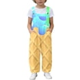 thumbnail image 3 of Tfken Overalls For Girls Summer Sleeveless Comfy Casual Graphic Jumpsuit With Pockets Daily Wear Child Fashion Clothes Size 5-6 Years Blue, 3 of 6