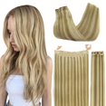 thumbnail image 1 of Extensiones de cabello con alambre GOO GOO, cabello humano, 14 cm, 105 g, rubio, 1 of 8