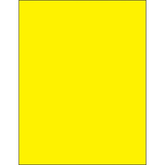 Box Partners Rectangle Laser Labels 8 1/2" x 11" Fluorescent Yellow 100/Case LL185YE