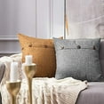 thumbnail image 3 of HZKAICUN Set of 2 Decorative Linen Throw Pillow Covers Cushion Case Triple Button Vintage Farmhouse Pillowcase for Couch Sofa Bed 18 x 18 Inch 45 x 45 cm Beige, 3 of 6