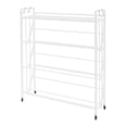 thumbnail image 6 of 4-Tier Rolling Book Cart, Large Capacity Bookshelf Storage Rack, Mobile Book Storage with Wheels Cart 90*25*112cm White, 6 of 11