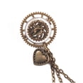 thumbnail image 3 of Gothic Gears Chain Brooch Steampunk Skull Wings Badge Enamel Pins For Halloween, 3 of 5