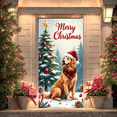 thumbnail image 5 of Decorative Design Christmas Banner with Red Car and Golden Retrievers for Holiday Celebration Winter Festive Event, 5 of 9