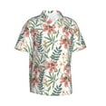 thumbnail image 2 of Balery Lilies Flowers Print Men's Hawaiian Shirts Short Sleeve Beach Shirt Relaxed Fit Vacation Button Down Shirts-Large, 2 of 9