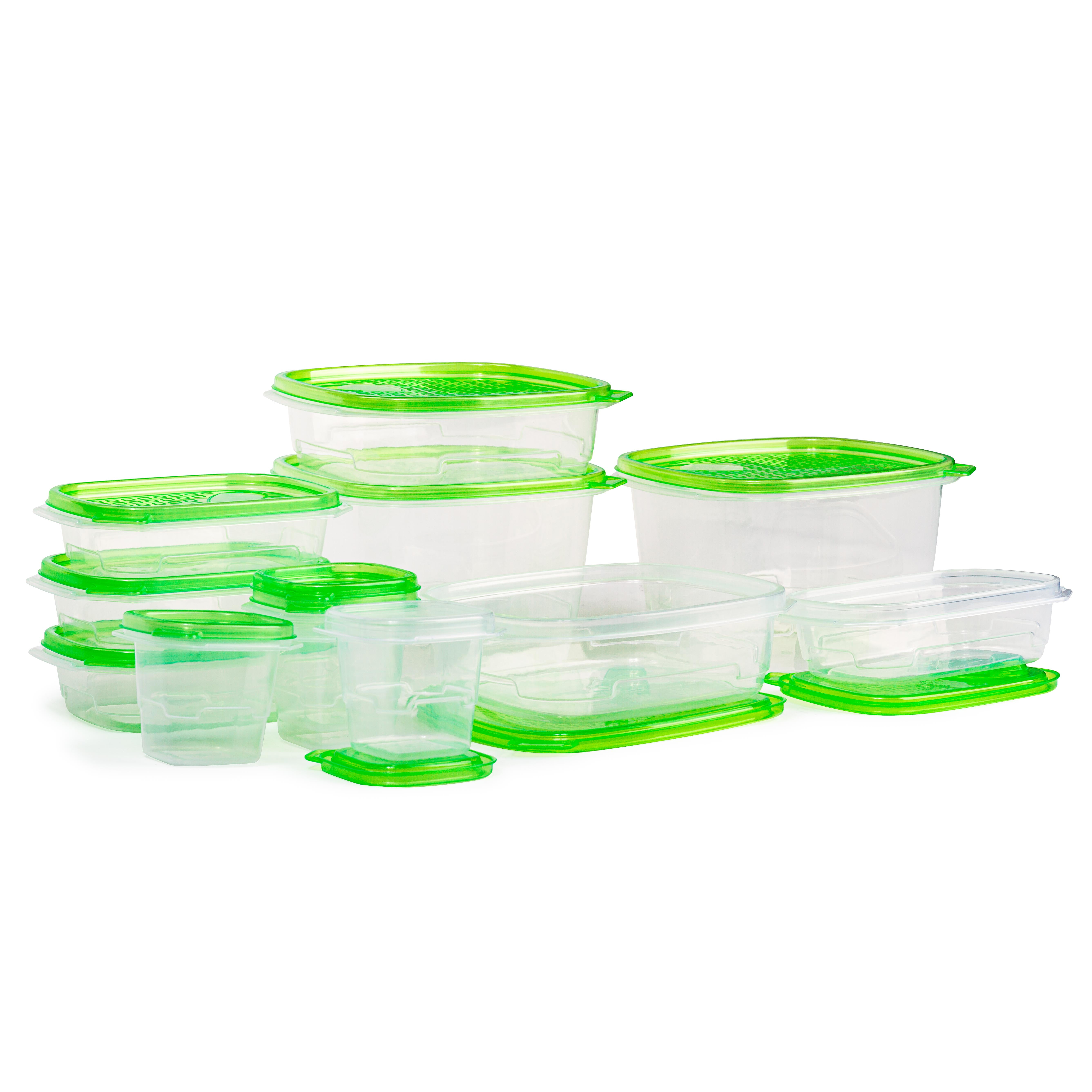 PRUTA Food Container, Set Of 17, Clear, Green IKEA, 52% OFF