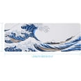 thumbnail image 4 of 31.4"x11.8"Extended Large Gaming Mouse Pad,XL Large Non-Slip Rubber Base Mousepad with Stitched Edges,Waterproof Keyboard Mouse Mat Desk Pad,Japanese Sea Wave, White and Blue Tones, 4 of 6