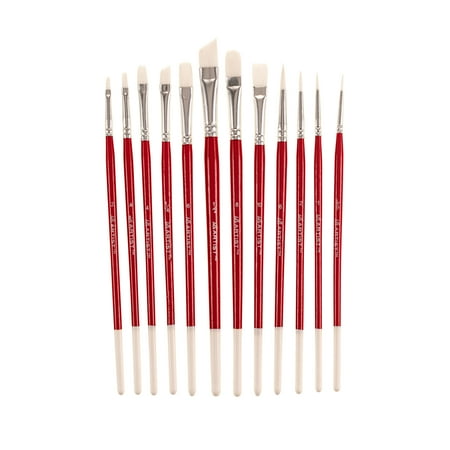 UPC: 0850036052036 | Hello Artist! 12 Piece Short Handle White Taklon Variety Pack