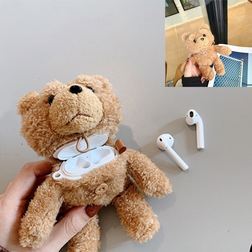 Case for Airpods Pro Bear Plush Doll Cute Airpod Cover Hooks