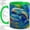 Green, variant on Dolphin Ocean Accent Mug, 11oz Ceramic Coffee Cup for Marine Life Fans