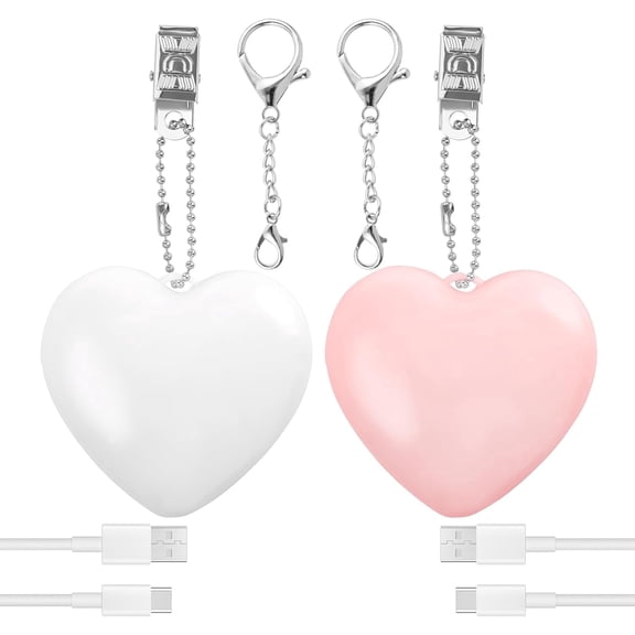NUAHRHY 2pcs Purse Glow Heart Light LED Automatic Sensor Purse Light Touch Activated Handbag Light Portable Handbag Night Light Mini Handbag Purse Lamp for Women Girls Pink Heart   White Heart