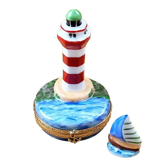 Lighthouse Charm for Nautical Enthusiasts Limoges Box Porcelain Figurine