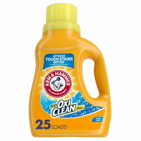 ARM & HAMMER Plus OxiClean Fresh Scent, 25 Loads Liquid Laundry Detergent, 43.75 Fl oz