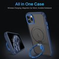 thumbnail image 5 of for iPhone 11 Pro Max Magnetic Case with Invisible Stand [Compatible with Magsafe], Full Body Protective Cover Slim Shockproof Phone Case for Apple iPhone 11 Pro Max 6.5", Navy Blue, 5 of 16