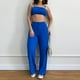 thumbnail image 5 of Conjunto De Pantalón Y Top Con Tirantes Pantalones con tirantes para mujer, tops cortos y pantalones largos sexis con pliegues (azul L) Ygjytge para Mujer Azul T M, 5 of 9