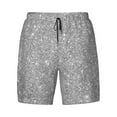 thumbnail image 4 of Lsque Mens Swim Trunks GlitterSilver Pattern - Bathing Suit Compression Liner - Beach Swim Shorts Swimwear - (S-3XL) - Stretch Quick Dry -X-Large, 4 of 9