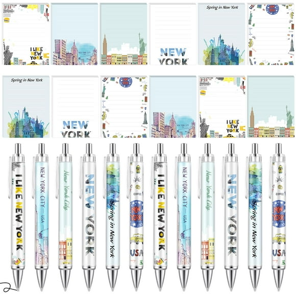 Set de papelería Gilprop New York City - Bloc de notas con bolígrafos (24 unidades)