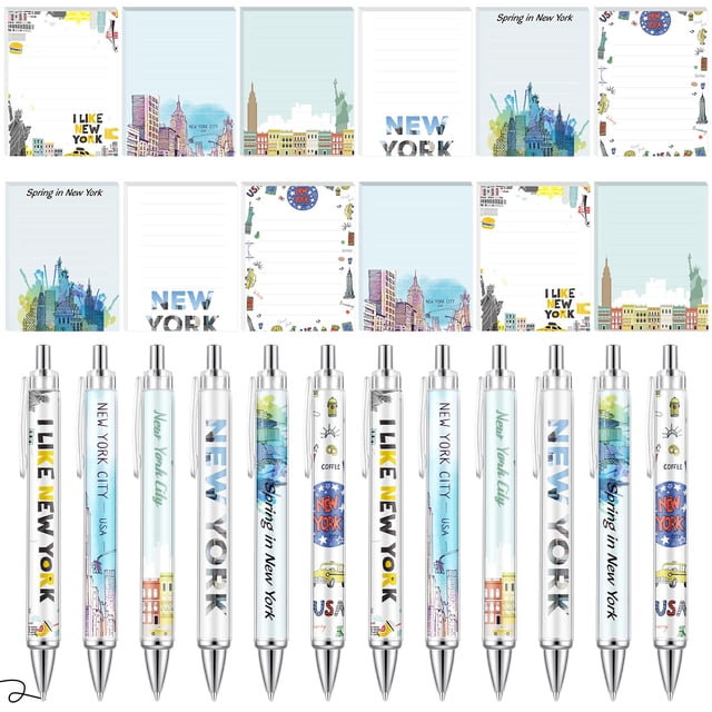 Set de papelería Gilprop New York City - Bloc de notas con bolígrafos (24 unidades)