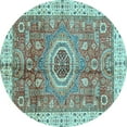 thumbnail image 1 of Ahgly Company Indoor Round Abstract Light Blue Modern Area Rugs, 6' Round, 1 of 4