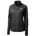 thumbnail image 2 of Women's Cutter & Buck  Heather Charcoal Texas Longhorns Vault Mainsail Sweater-Knit Full-Zip Jacket, 2 of 3