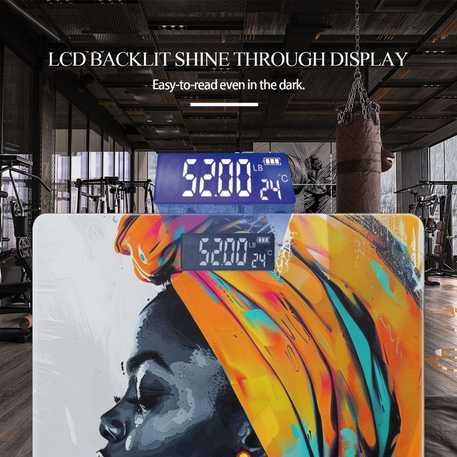 High Precision Body Weight Scale Smart Bathroom Scales with Large LCD Display(400lbs),Decorative for Bedroom-Beautiful African Woman With Orange And Yellow Turban On Head