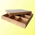 thumbnail image 4 of CIMAXIC Natural Bamboo Wood Storage Box Square Candy Essential Oil Bottle Storage Organizer Tea Bag Storage Container with Nine Compartments for Storing Tea Bag Candy,11.81"X11.81"X2.36", 4 of 4