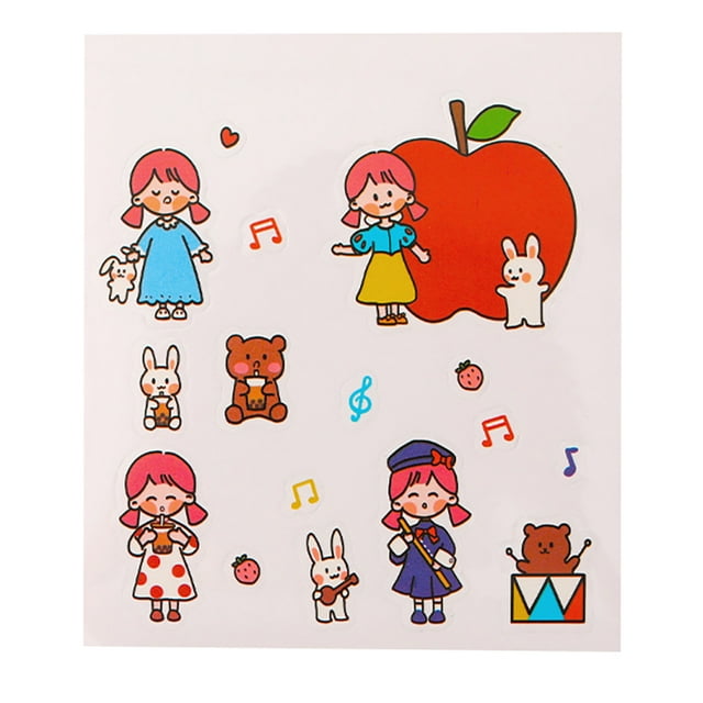 Journal Stickers Cartoon DIY Cute Removable Planner Stickers Scrapbook Stickers