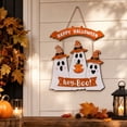 thumbnail image 4 of AZXY Halloween Decorations Cute Ghost Pumpkin Wooden Hanging Sign Ornament, Halloween Wall Decoration, Halloween Home Ornament, Halloween Porch Decoration for Doors Porches Entryways, 4 of 8