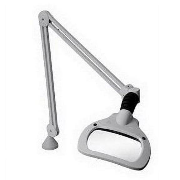 Luxo WAVE LED Magnifier, 45" Arm, 5 Dio, Edge Clamp, Grey