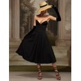 thumbnail image 2 of Vestido BELLA BARNETT Corsé negro elegante plisado para mujer, 2 of 5