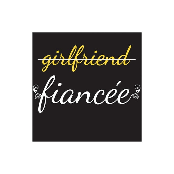 Girlfriend Fiancée Slate Grey 12 x 12 Wood Wall Sign Plaque