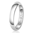 thumbnail image 2 of His & Her Engraved Two Souls One Heart Classic Sterling Silver Plain Wedding Band Ring, 2 of 3
