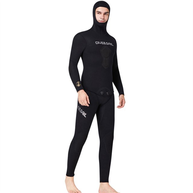 Eigraketly Traje de baño con capucha de 1,5 MM, traje de baño profesional dividido de manga larga, equipo de esnórquel impermeable de piezas, secado Deportes acuáticos Negro METRO Eigraketly OD017130-01
