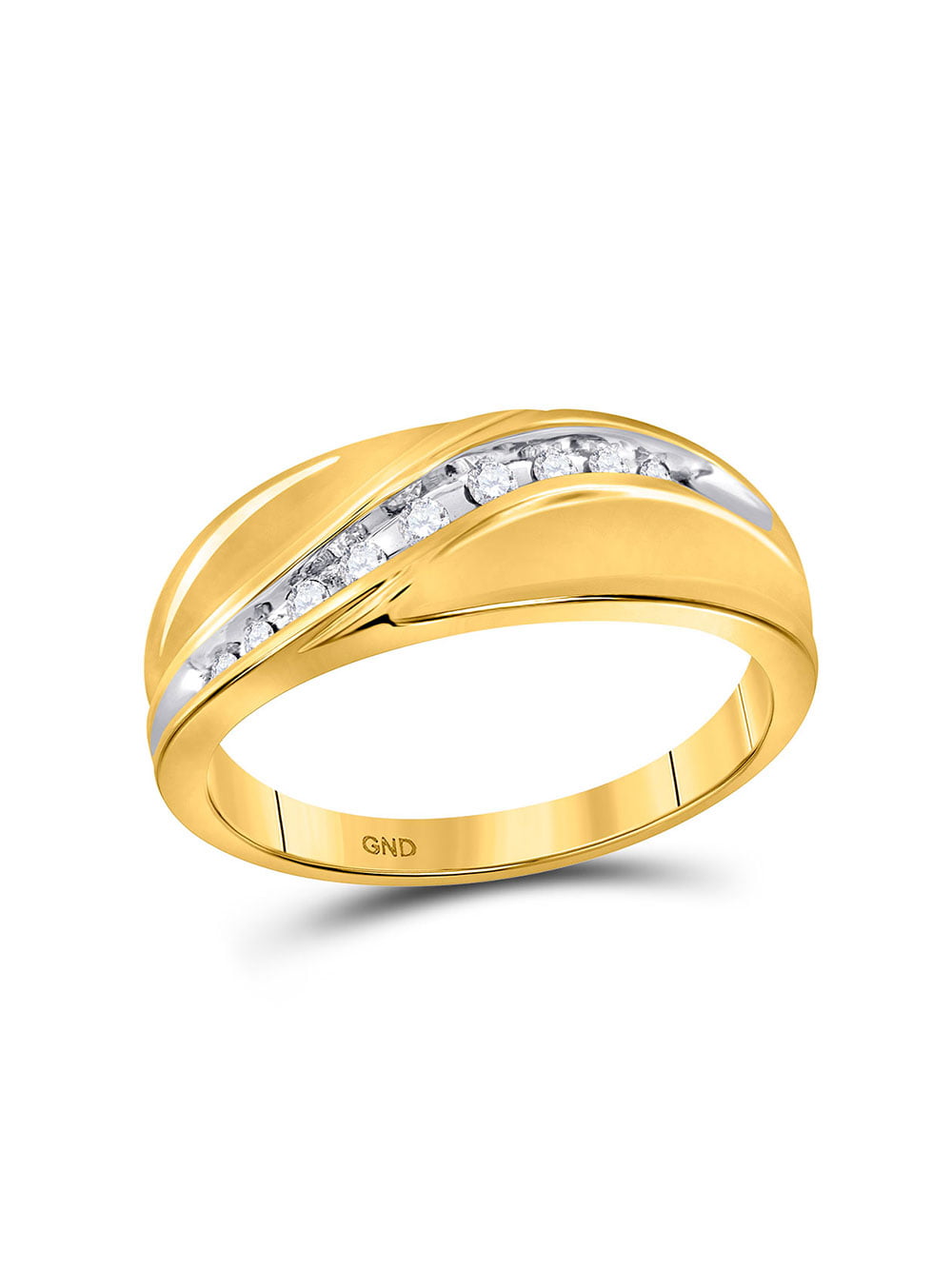 1/10 cttw, Diamond Wedding Band in 10K Yellow Gold Size-11 G-H,I2-I3