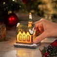 thumbnail image 5 of Light‑Up Resin Christmas Village House Figurine, LED Illuminated Winter Cottage Statue For Christmas Tabletop Home Decor, 5 of 7