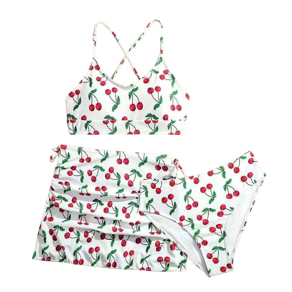 Gibobby Toddler Girl Swimsuit Little Girls' Summer Swimwear Two Piece Boyshort Tankini Kids Swimsuit(8-9 Years,White)