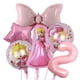 thumbnail image 3 of juego de globos de aluminio de princesa Peach rosa de 32 pulgadas con temática de princesa de dibujos animados para decoraciones de fiesta de cumpleaños de niña, 3 of 5