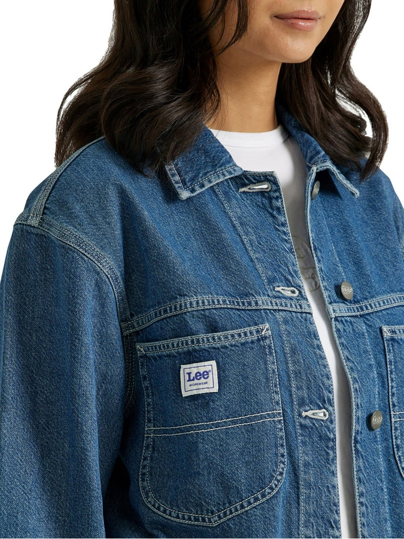 Lee Women's Heritage Cropped Chore Denim Jacket - Walmart.com