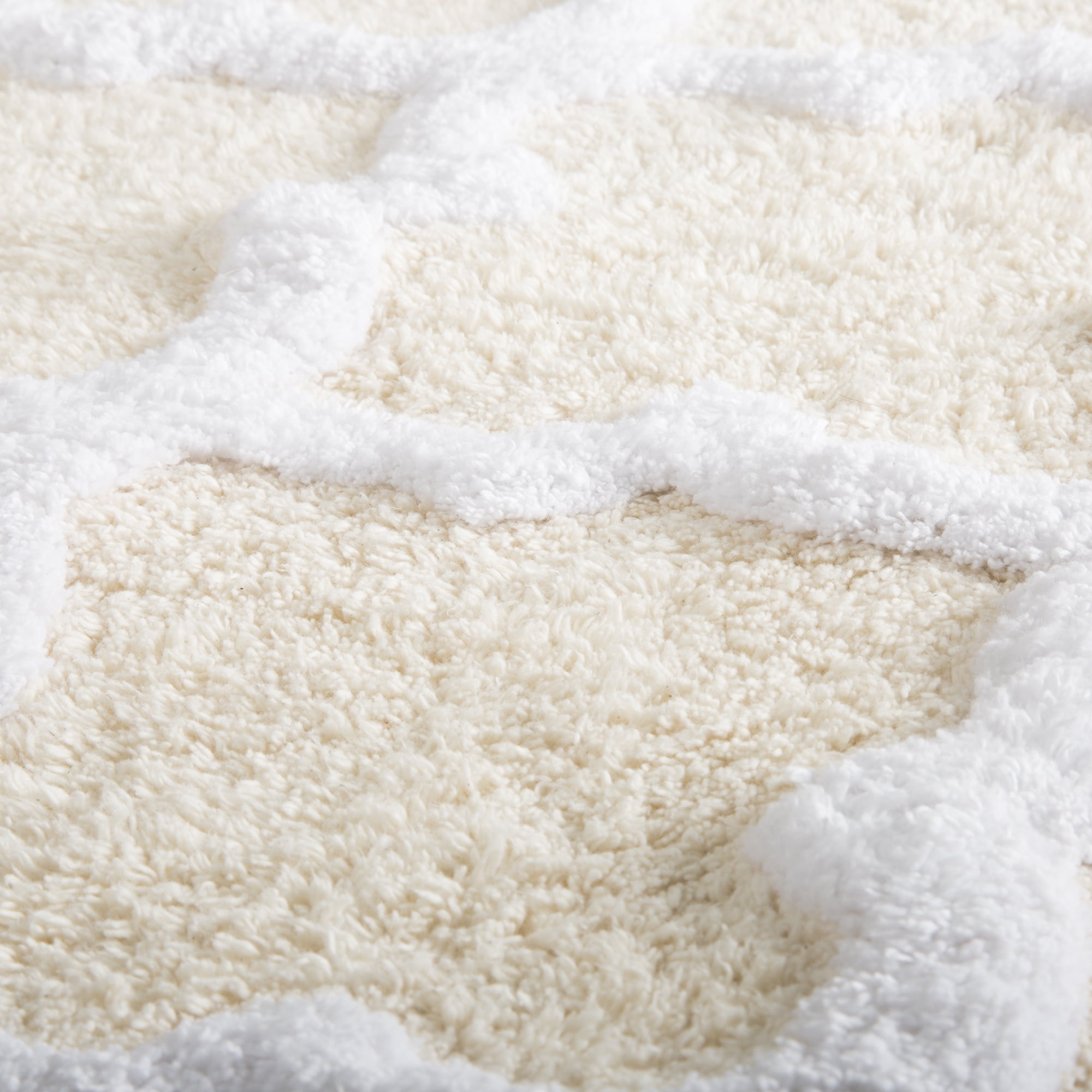 Lavish Home 24 x 60 Inch Bathroom Rug - Non Slip Cotton Bath Mat (Beige)