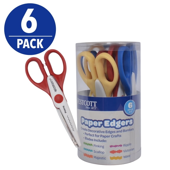 Westcott Paper Edgers Scissors, Set of 6
