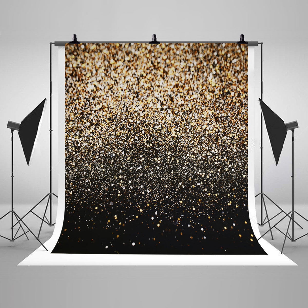 Golden Glitter Party Photo Background Vinyl Cloth Photography Backdrop Props 
