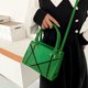 thumbnail image 4 of Bolso de hombro para mujer, estilo retro, clásico, de piel sintética, tipo sobre, con cremallera, color verde, 4 of 5