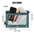 thumbnail image 3 of 2 Pack Pencil Pouch for 3 Ring Binder Smooth Zipper Folders with Pockets Clear Window Pencil Case Little Flower and Grass, 3 of 6